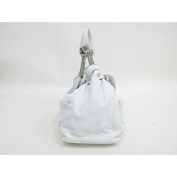 Christian Dior Letranto Chain Shoulder Bag Leather White - Picture 3 of 10